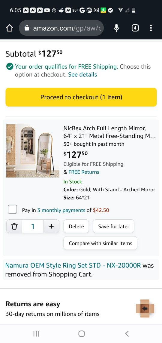 New Beautiful Stand Up Mirror