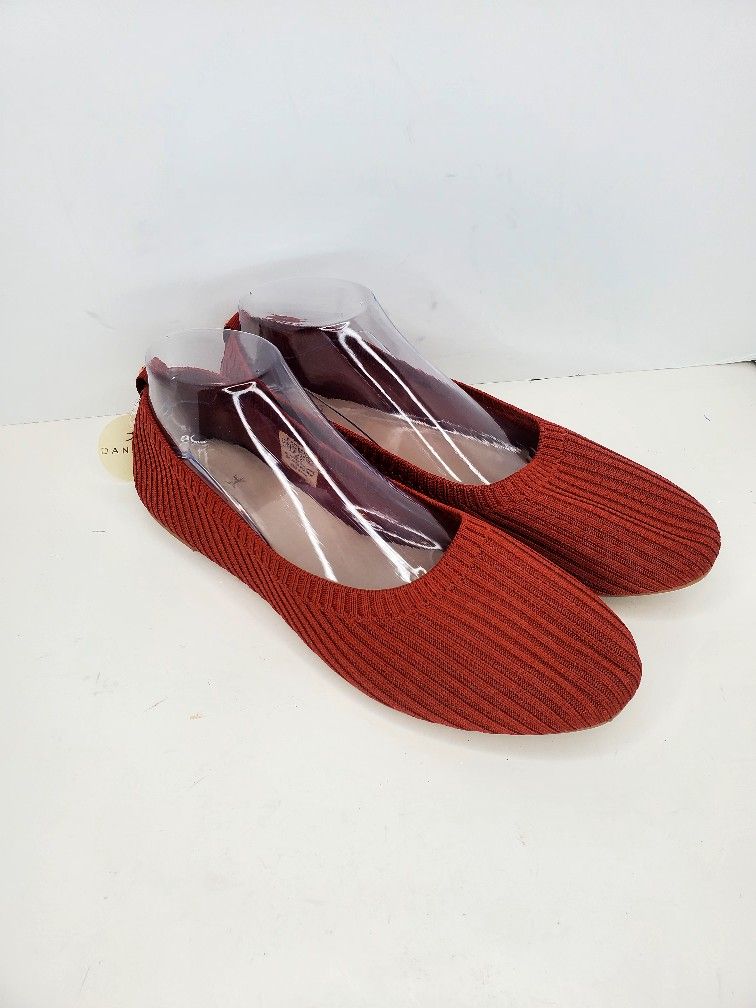 Danskin Ballet Flats Women's Size US 10 RED Hope Vegan Knit Ribbed NEW