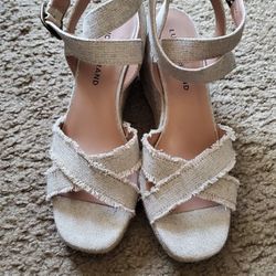 Lucky Brand Wedges For Summer, 7.5, Canvas