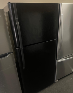 Unknown Brand Top Freezer Fridge – Black, Ice Maker, Clean