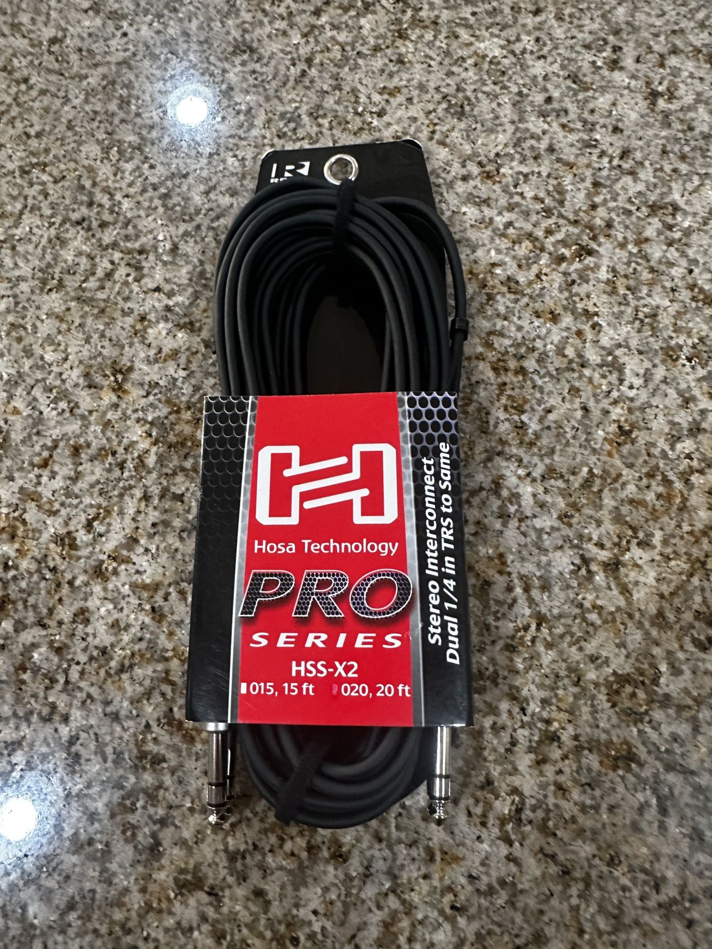 Brand New Hosa Pro 20ft 1/4 Trs Stereo Dual Interconnect Cable