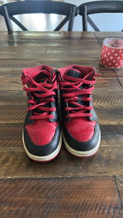 Black and red air Jordans size 6-1/2.