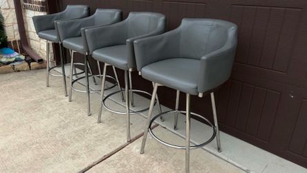Set Of 4 Barrel Back Counter Height Chairs