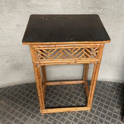 Vintage Bamboo Side Table