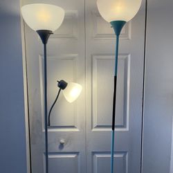 2 Floor Lamps 73”H  In Good Condition $10 Each Firm On Price