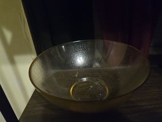 Antique tan Glass  bow and water pitcher