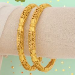 2-Piece Dubai Women’s Luxury Fashion Bracelets – Elegant Everyday & Wedding Jewelry