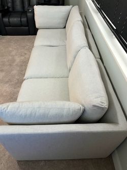 Light Gray Fabric 3-Seat Sofa