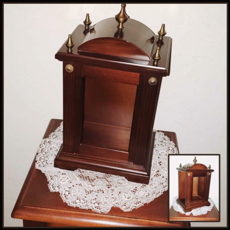 VINTAGE WOOD & BRASS BOMBAY COMPANY PHOTO ALBUM HOLDER ACCENT TABLE DISPLAY CENTERPIECE KNICKKNACK DECOR