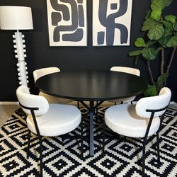 Black Round Modern 5 Pc Set