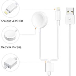 iWatch Charger Compatible with iPhone Charger, 2 in 1 Portable Wireless Watch Charger Apply for iWatch Charging Cable for iWatch Series 5/4/3/2/1 & i