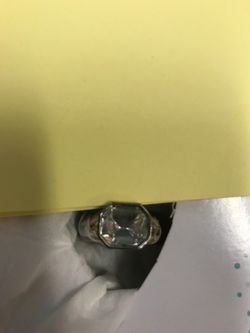 Stainless steel Ring with stone size 6 excellent condition