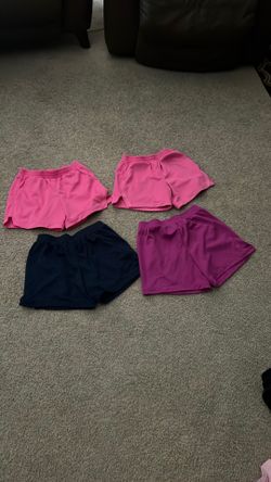 Pink, purple and navy athletic shorts