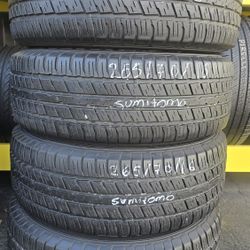 4 USED TIRES 265/70R16 SUMITOMO ENCOUNTER HT  w/80% Thread All 4 Installed $320