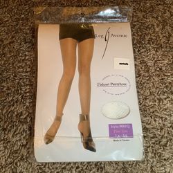Leg Avenue fishnet pantyhose, style 9001Q, color white, Plus Size: 1X-3X
