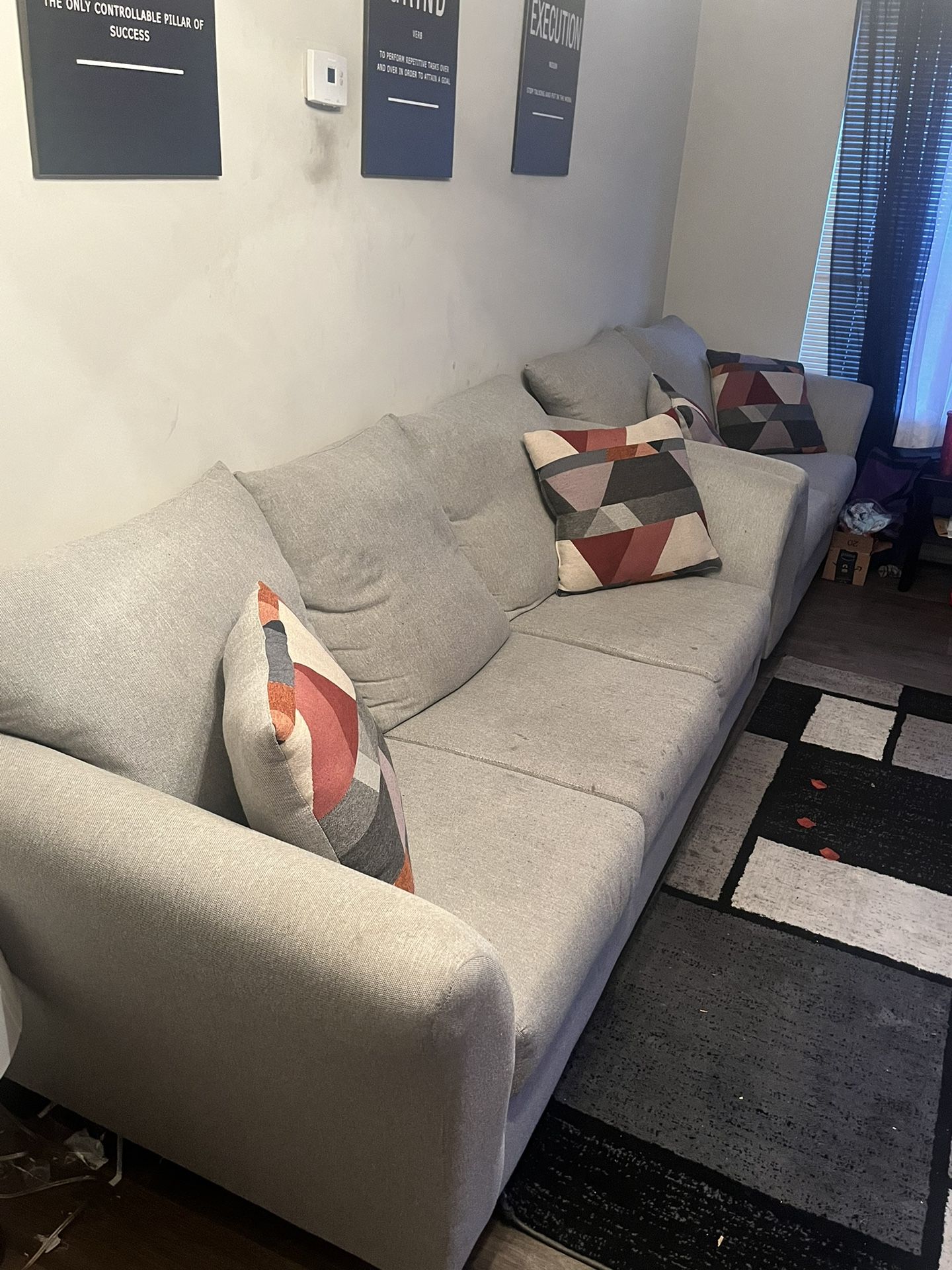 Grey Couch (includes Pillows)