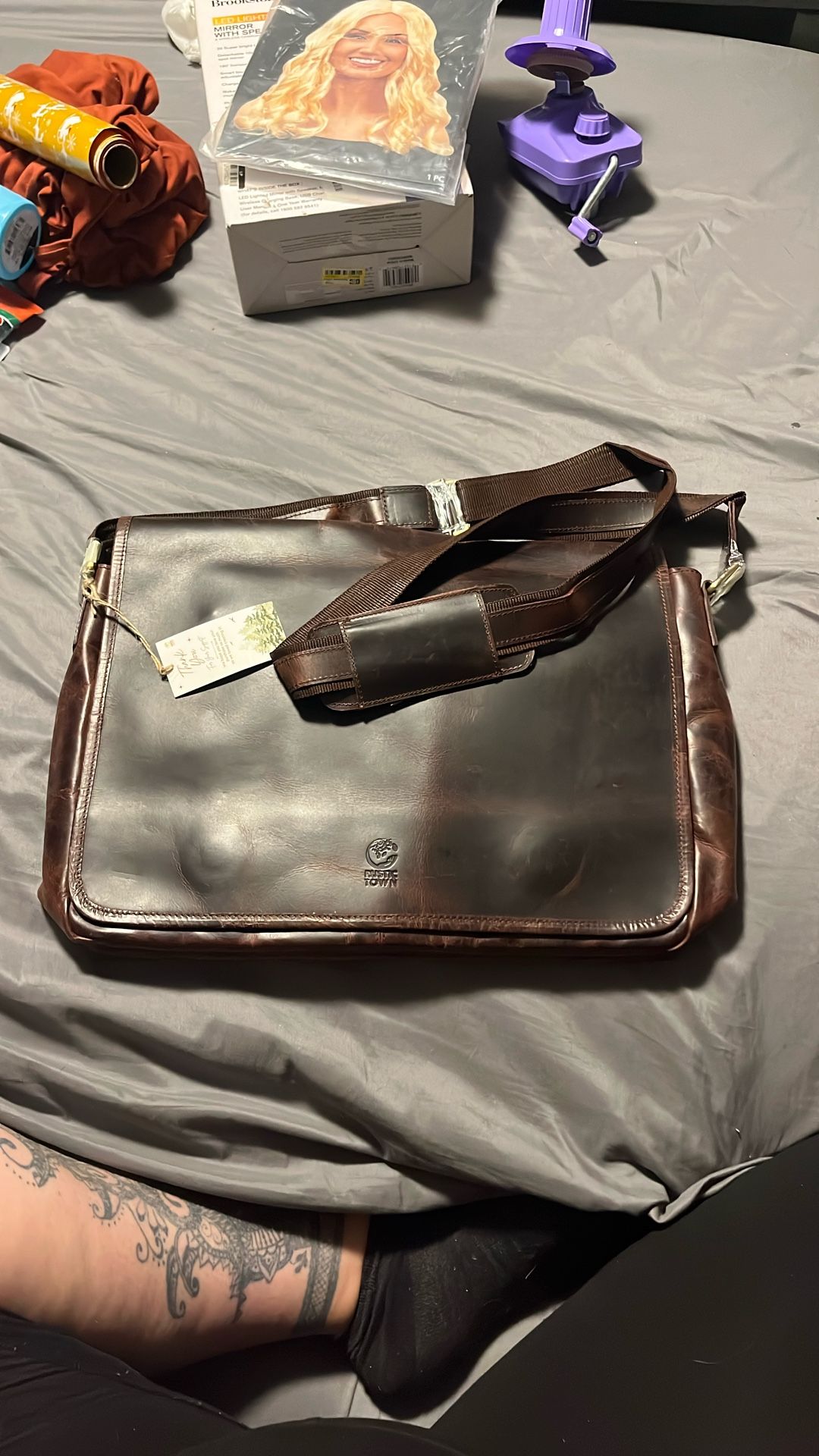 Rustic Town Leather Messenger Bag Laptop Bag