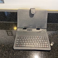 Faux Leather Cover & USB Keyboard for 9” Android Tablet Size 5”W 8”L 1/2” Thick