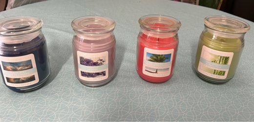 NEW, 4 Scented Candles in Jars, All For $20.00