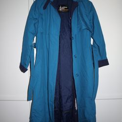 London Fog Retro 80s Teal Trench Coat