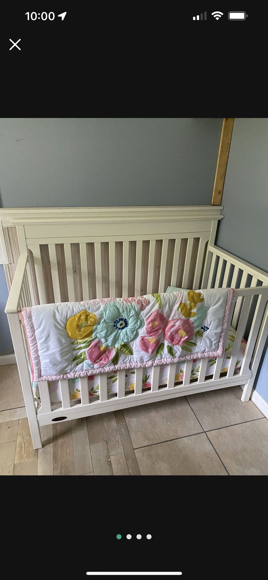 Crib sheet/blanket/dust ruffle set