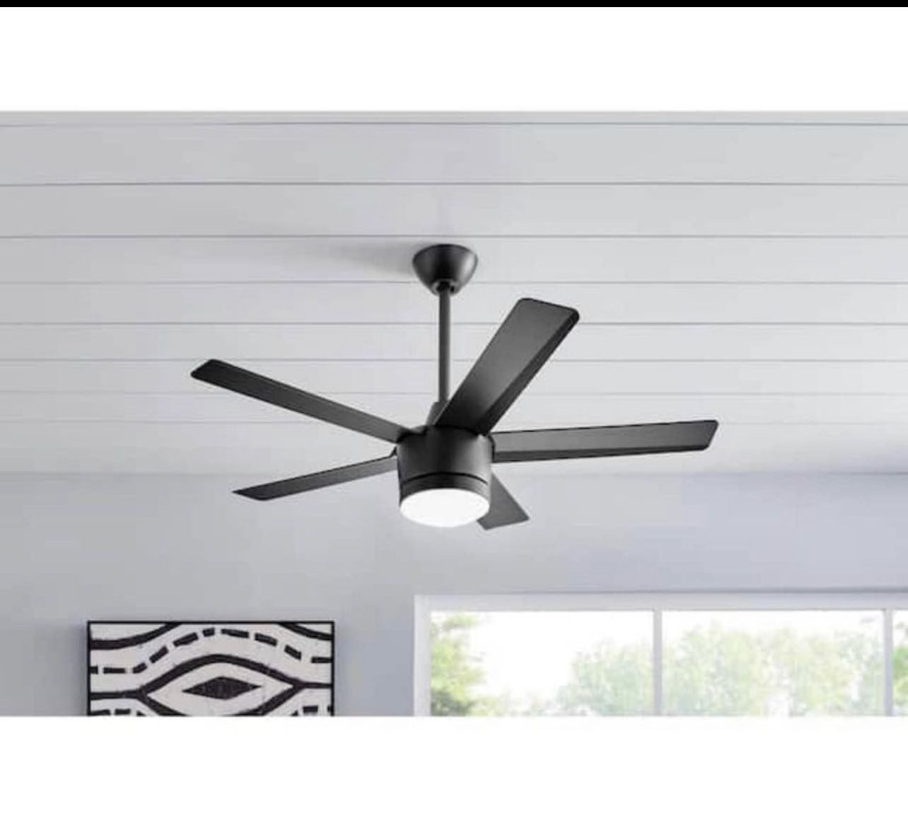 Home Decorators Collection Merwry 48 in. Integrated LED Indoor Matte Black Ceiling Fan with Light Kit