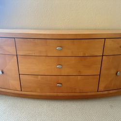 Modern Curved Wood Dresser 