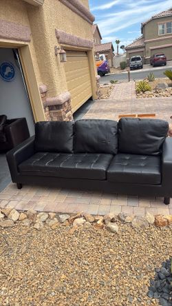 Black leather couch