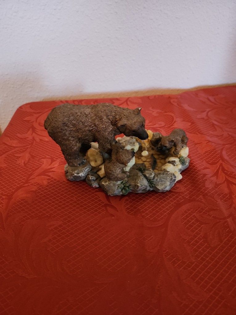 Bear With Cubs Figurine