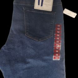 Nine West Women's Heidi Pull On Skinny Jeans Size 14 Medium Wash New With Tags 