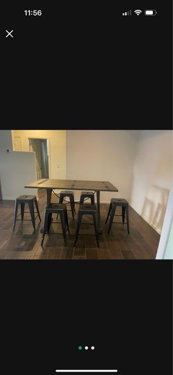 Table and 4 stool type chairs from AFW