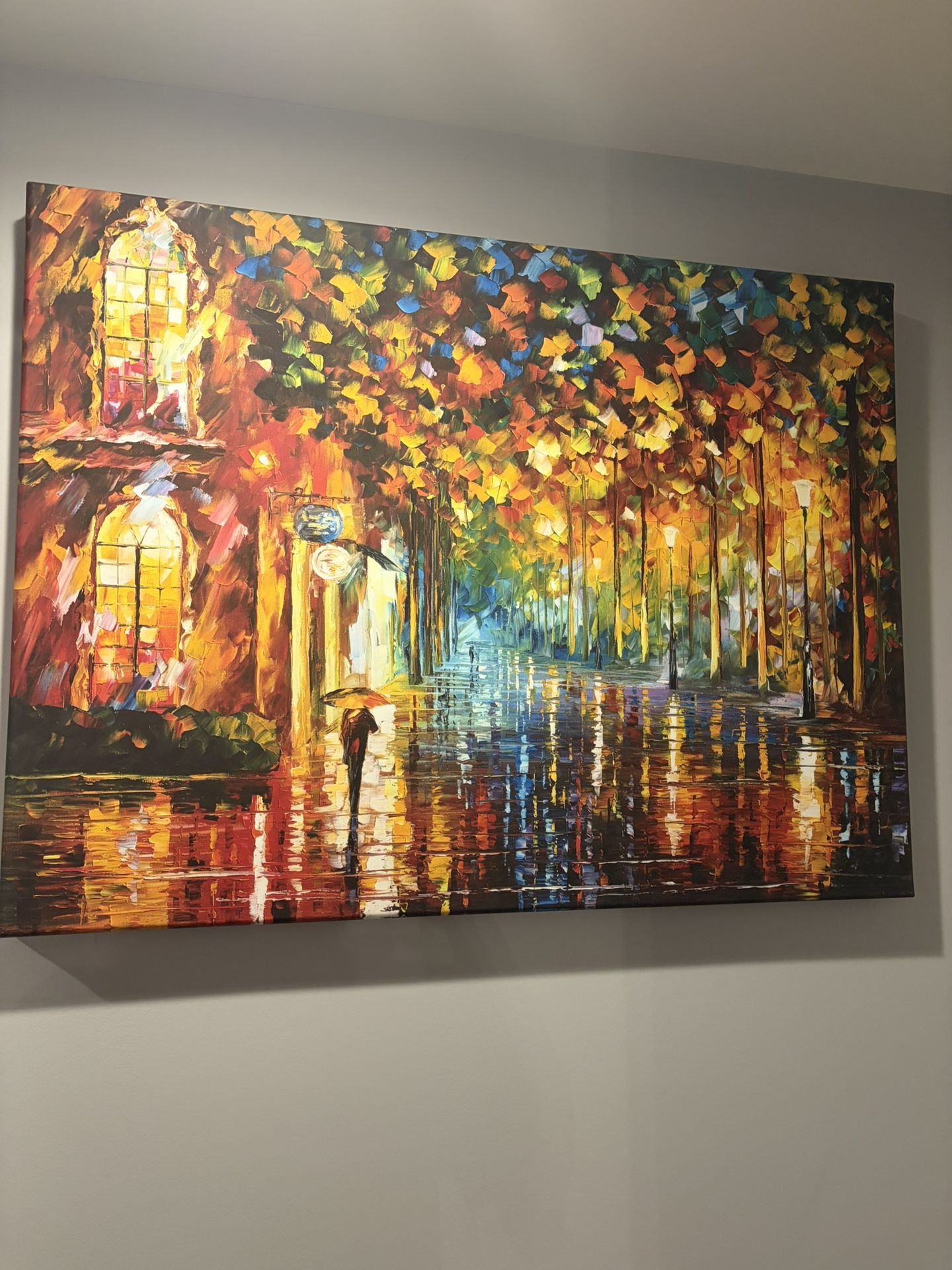 Beautiful Canvas- vibrant colors girl in the rain