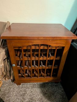 Wooden bottle rack and table