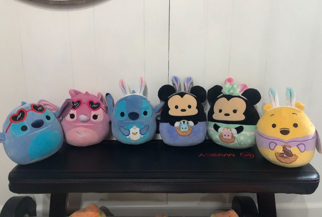 Disney squishmallow Easter and valentines lot of 6. 