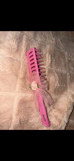 Pretty Pink Hair Brush w/ Ribbon
