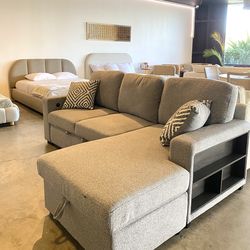 93” Sleeper Sofa w/ Storage Chaise – FREE Delivery