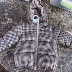 H&M houndstooth puffer jacket 18 months