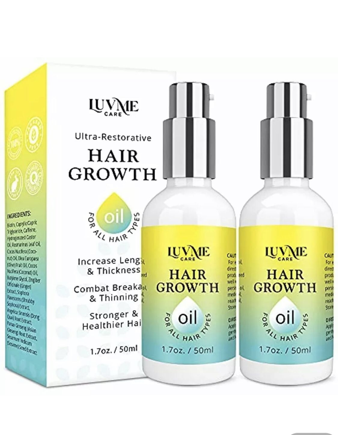 LuvMe Me Hair Growth Oil SET Hairloss 2 Bottles $16 Orig $32