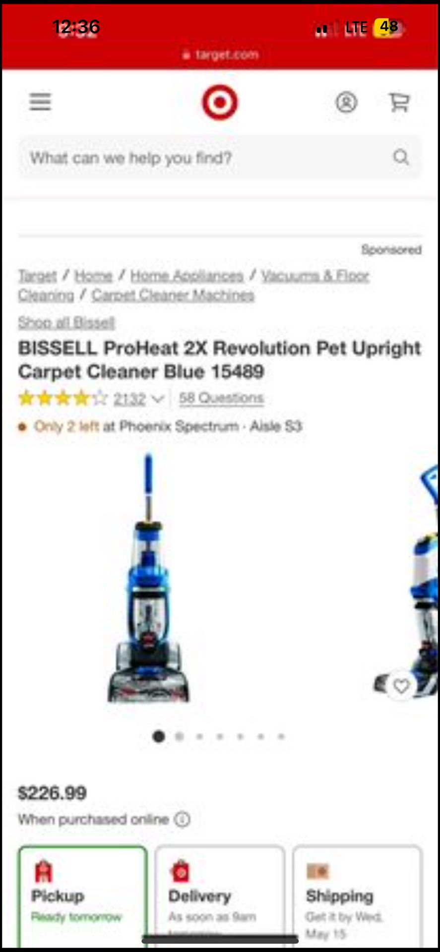 NEW!!! BISSELL ProHeat 2X Revolution Pet Upright Carpet Cleaner