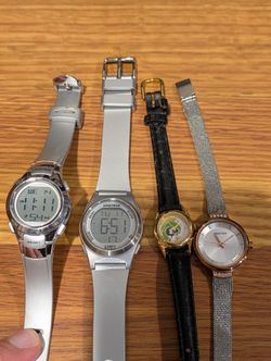 Armitron Lot of 4 Watches Women Wrist Watch Used Running New Battery Tested Digital Vintage Analog