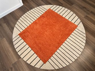 Round Area Rug Orange