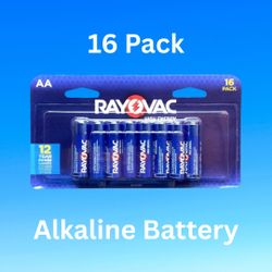 New, 16-Pack Rayovac Alkaline Batteries