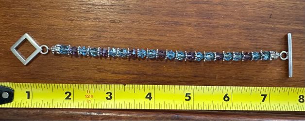 Blue and Purple Crystal Beaded Bracelet