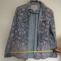 [WOMEN'S] PINK ROSE JEAN JACKET BUTTON DOWN SIZE SMALL
