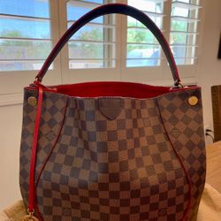 Louis Vuitton Damier Ebene Caissa Hobo Cherry - Like NEW - Authentic