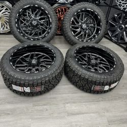 24x12 TIS 544BM Gloss Black Milled Wheels 8x170 (-44mm) Set of 4 With Tires-We Finance