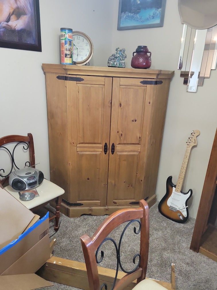 Walnut Corner Desk / Cabinet