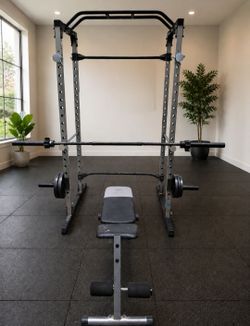 Power Cage w/ weights & bar