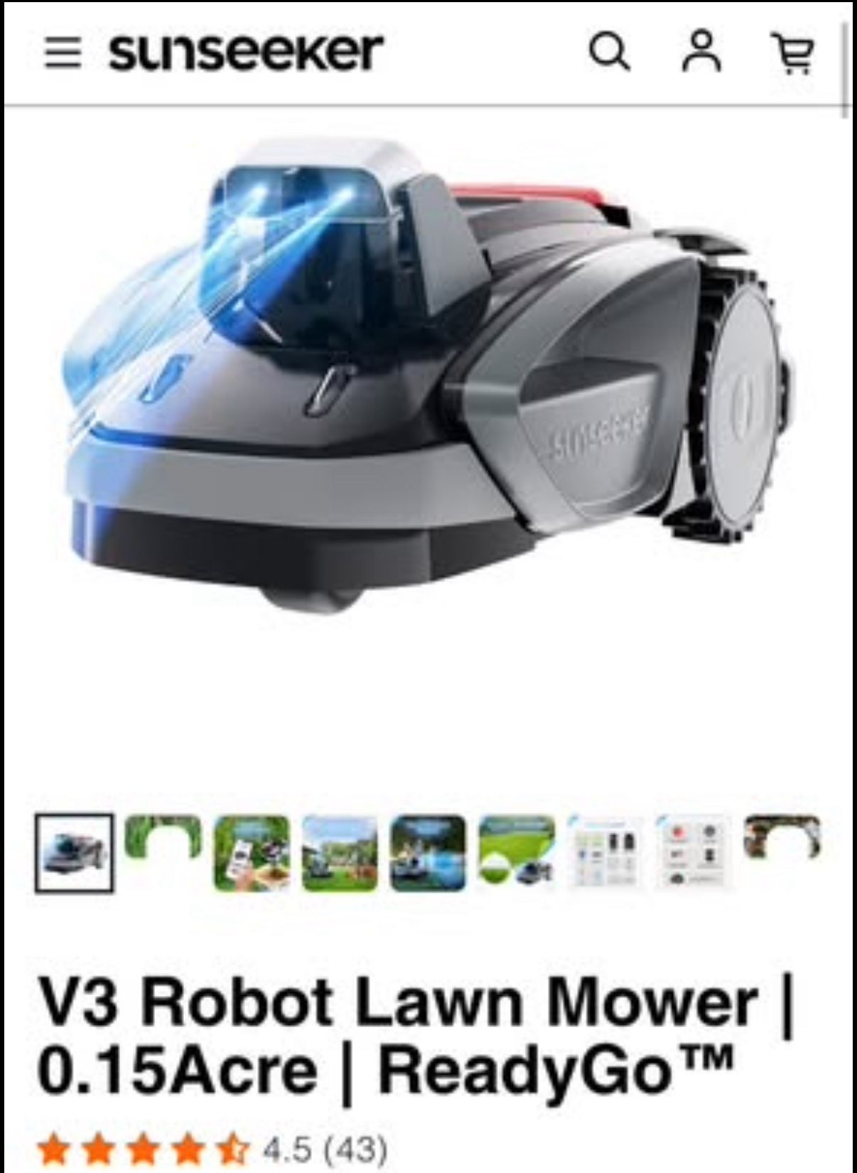 NEW In the Box, Sunseeker V3 Robot Lawn Mower
