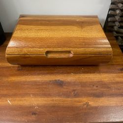 Vintage Teak Wood Jewelry Box 